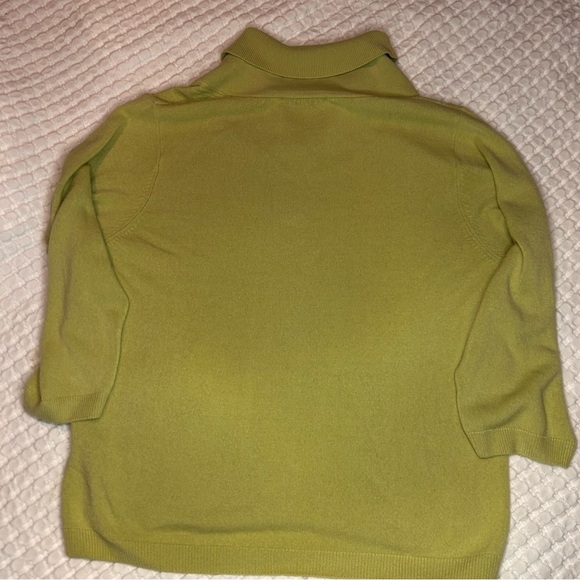 Allison Daley Petite PM/M Green Shawl Collar 3/4 Sleeve Sweater - Picture 2 of 5